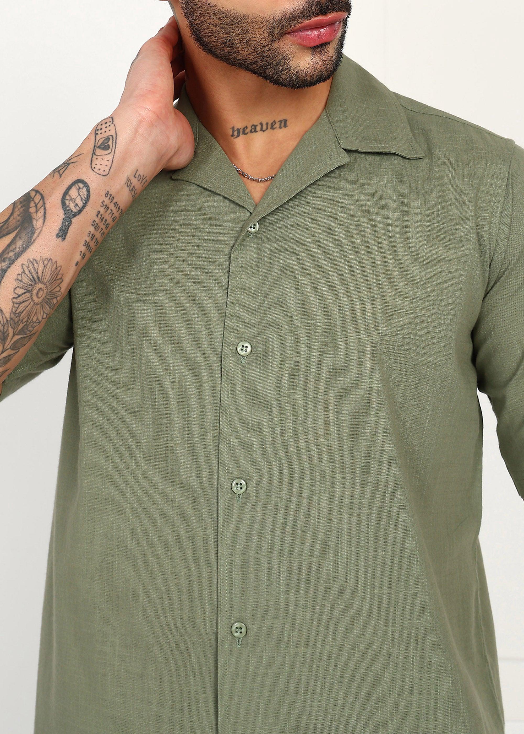 Fabmade Mossline Linen Shirt | Grocsy