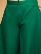InWeave Women's Forest Green Short Kurta Palazzo Set | Grocsy