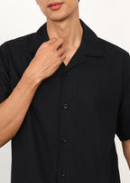 Fabmade Noir Linen Shirt | Grocsy