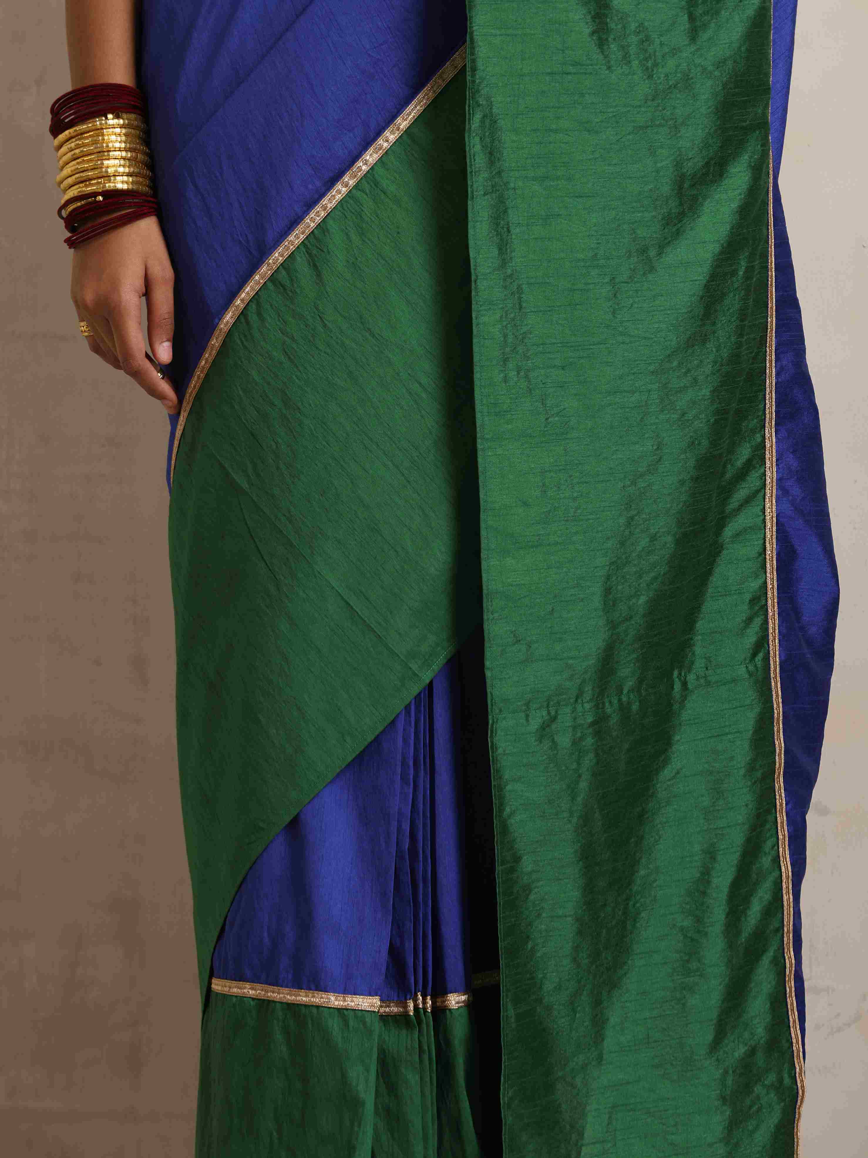 trueBrowns Blue Silk Ready To Wear Saree | Grocsy