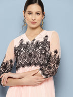 Ahalyaa Ethnic Motifs Printed Midi Empire Dress | Grocsy
