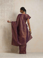 trueBrowns Purple Gold Lurex Ready To Wear Saree | Grocsy