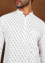 Fabmade Ivory Glyph Kurta Shirt | Grocsy