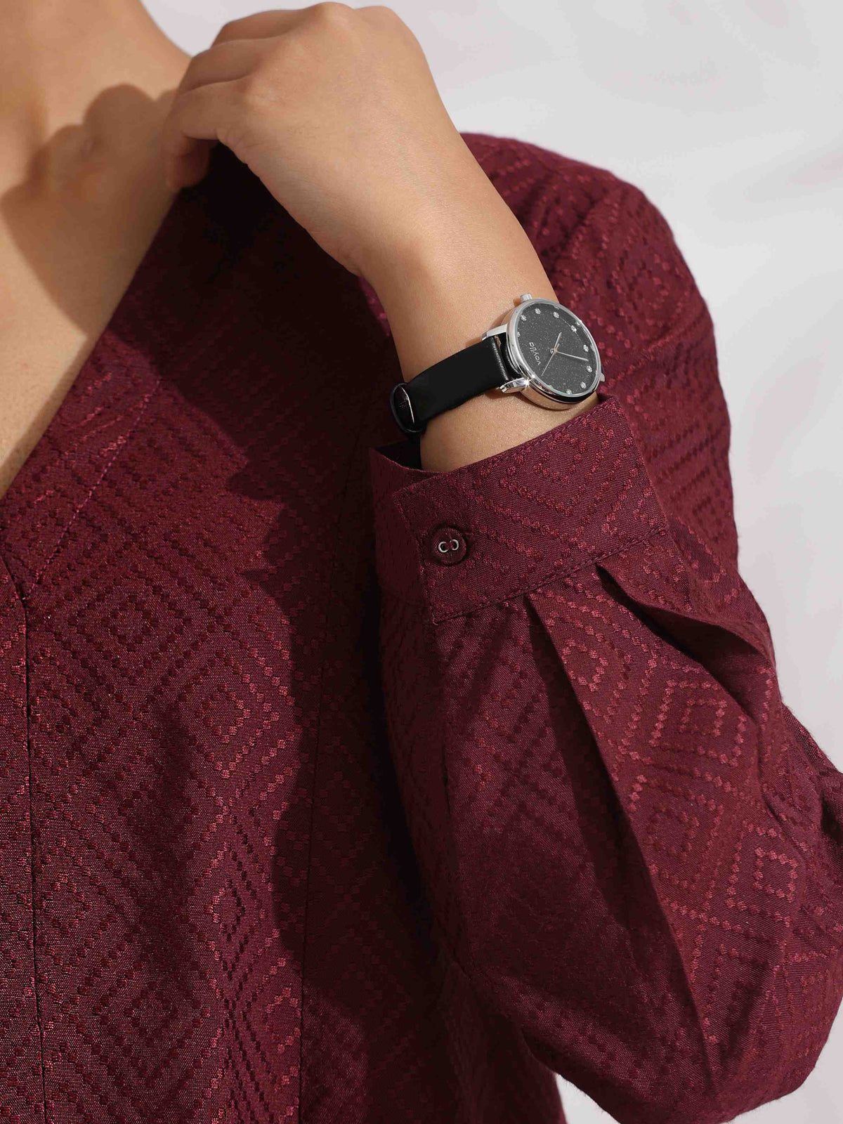 trueBrowns Maroon Dobby Co-ord Set | Grocsy