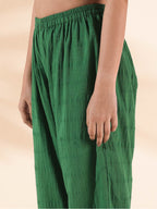 trueBrowns Green Cotton Dobby Relaxed Co-ord Set | Grocsy