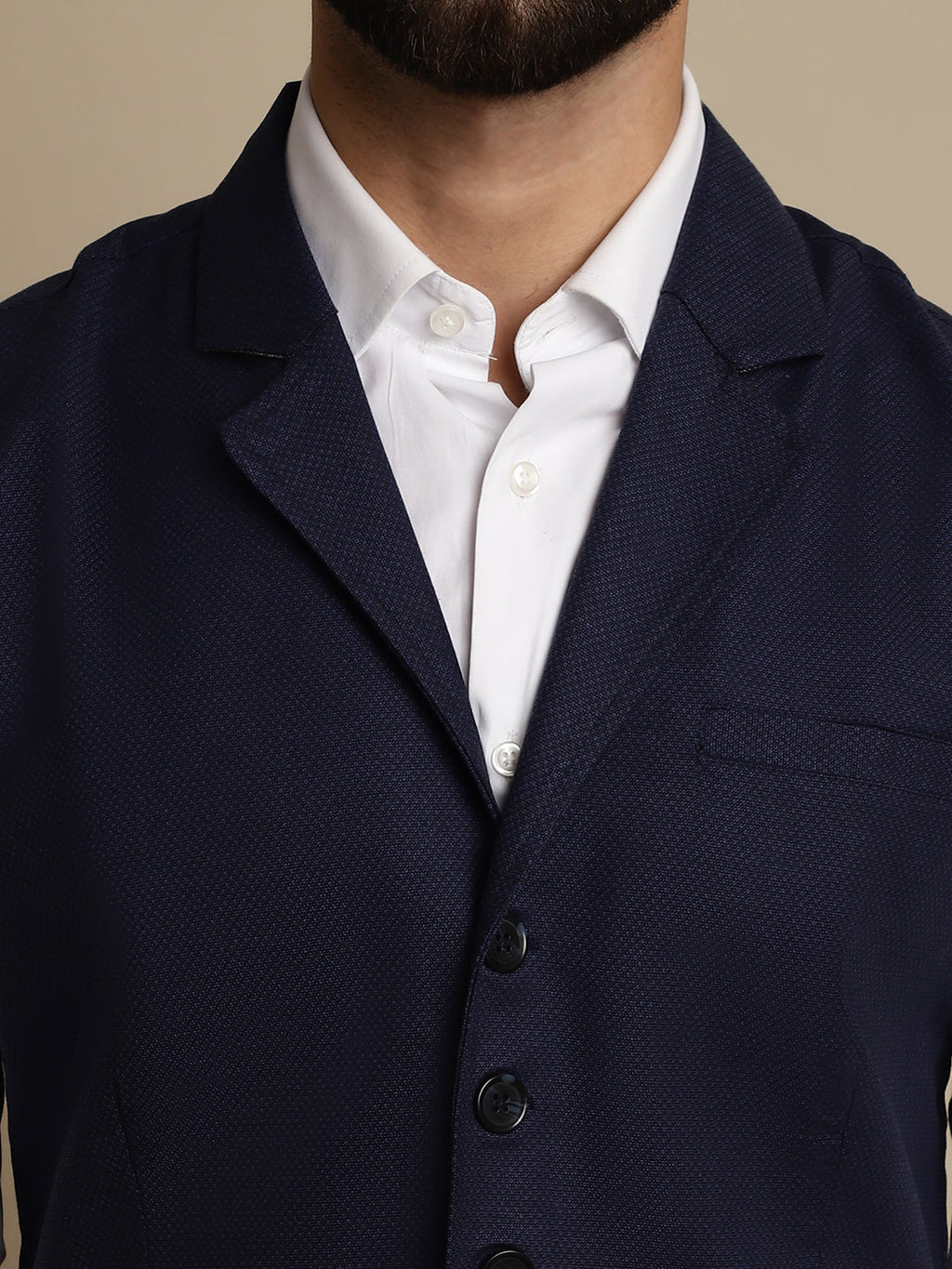 Even Apparels Men's Blue Waistcoat with Notched Lapel | Grocsy
