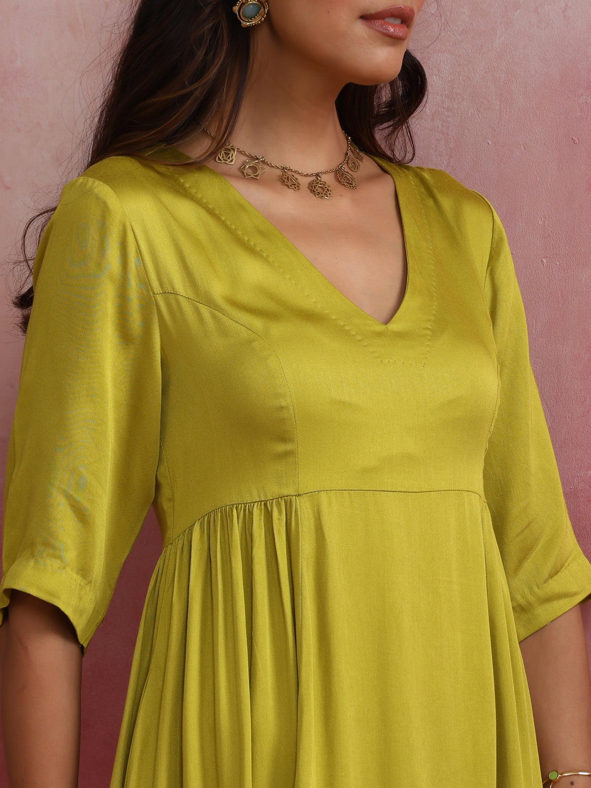 trueBrowns Modal Lime Green Dress | Grocsy