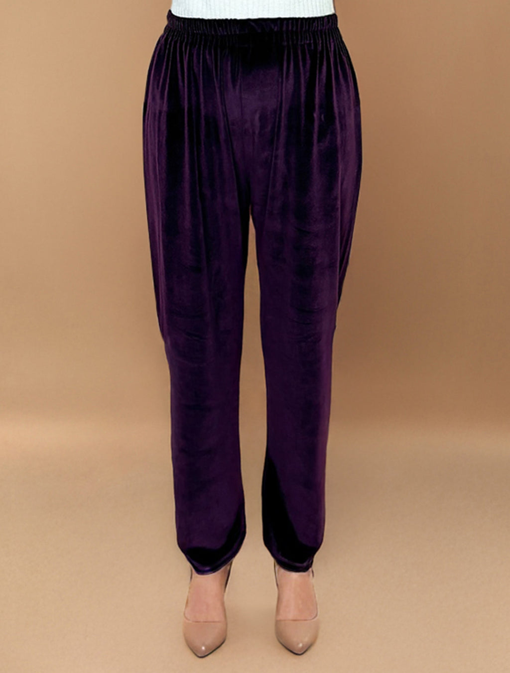 trueBrowns Wine Velvet Embroidered Kurta Set | Grocsy