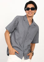 Fabmade Graphite Stripe Short-Sleeve Shirt | Grocsy
