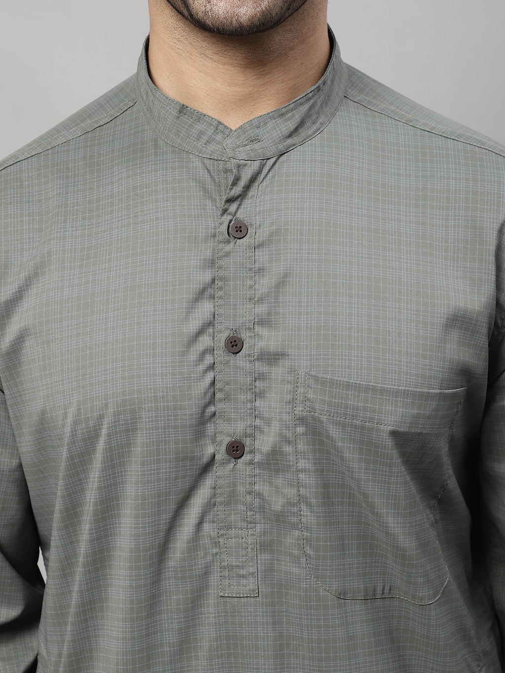 Even Apparels Multi Pure Cotton Kurta With Band Collar | Grocsy