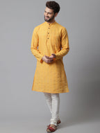 Even Apparels Yellow Kurta With Band Collar | Grocsy