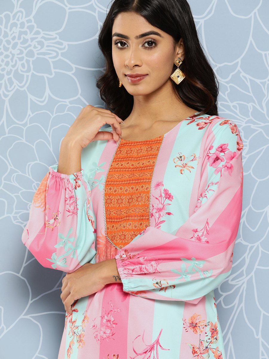 Ahalyaa Striped Ethnic Co-Ords | Grocsy
