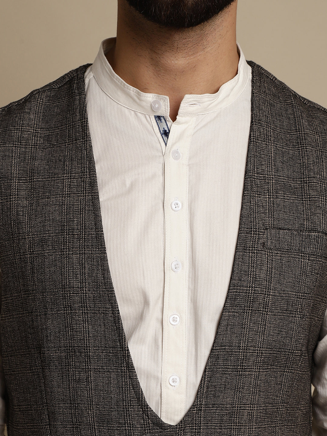 Even Apparels Men's Brown Double Breast Waistcoat | Grocsy