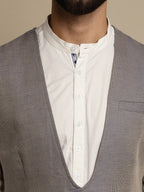 Even Apparels Men's Grey Double Breast Waistcoat | Grocsy