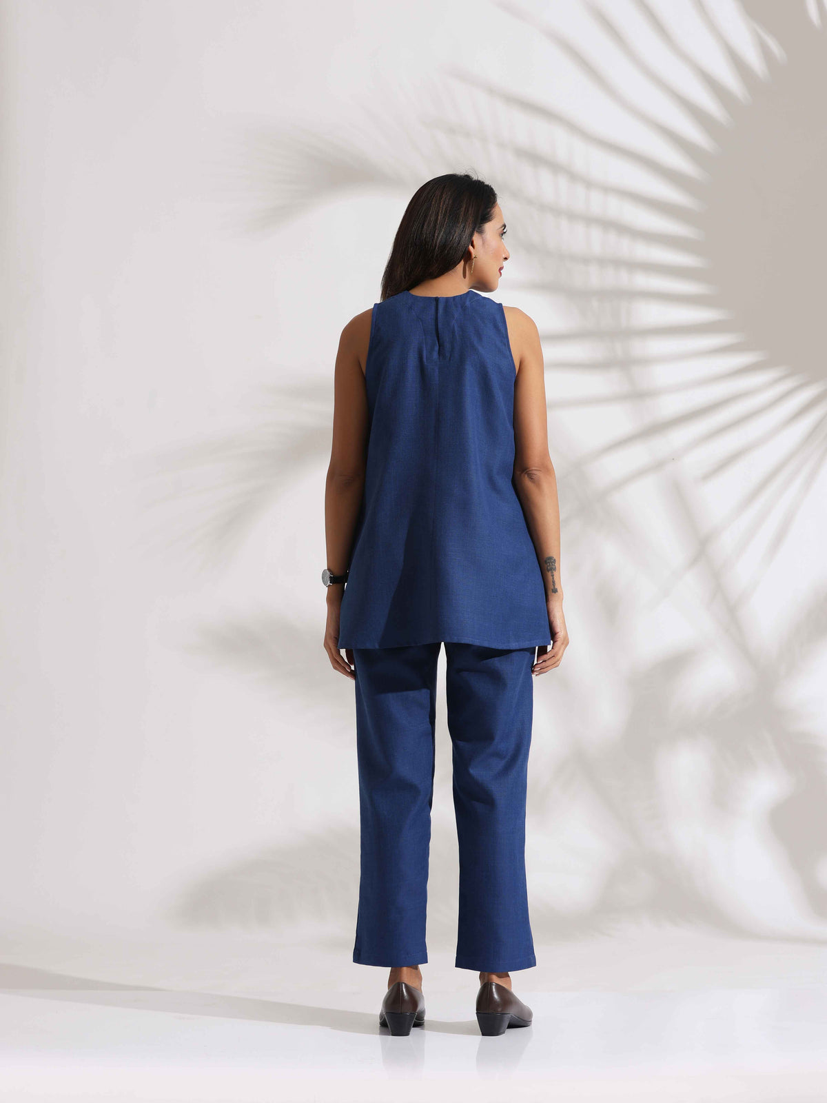 trueBrowns Blue Slub Co-ord Set | Grocsy