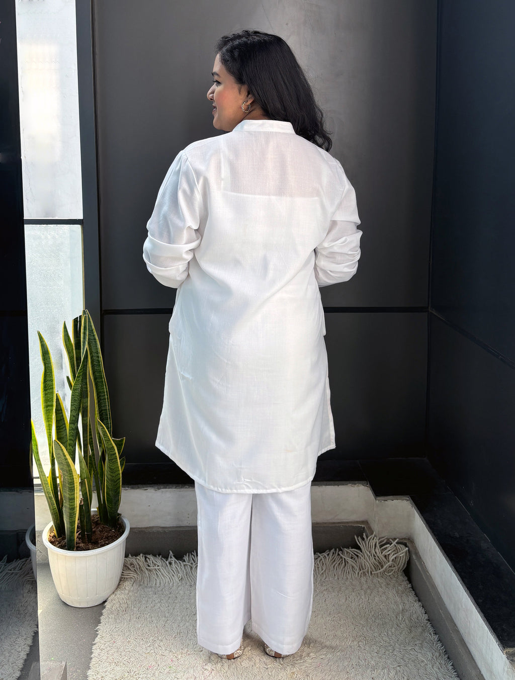 trueBrowns White Slub Kurta | Grocsy