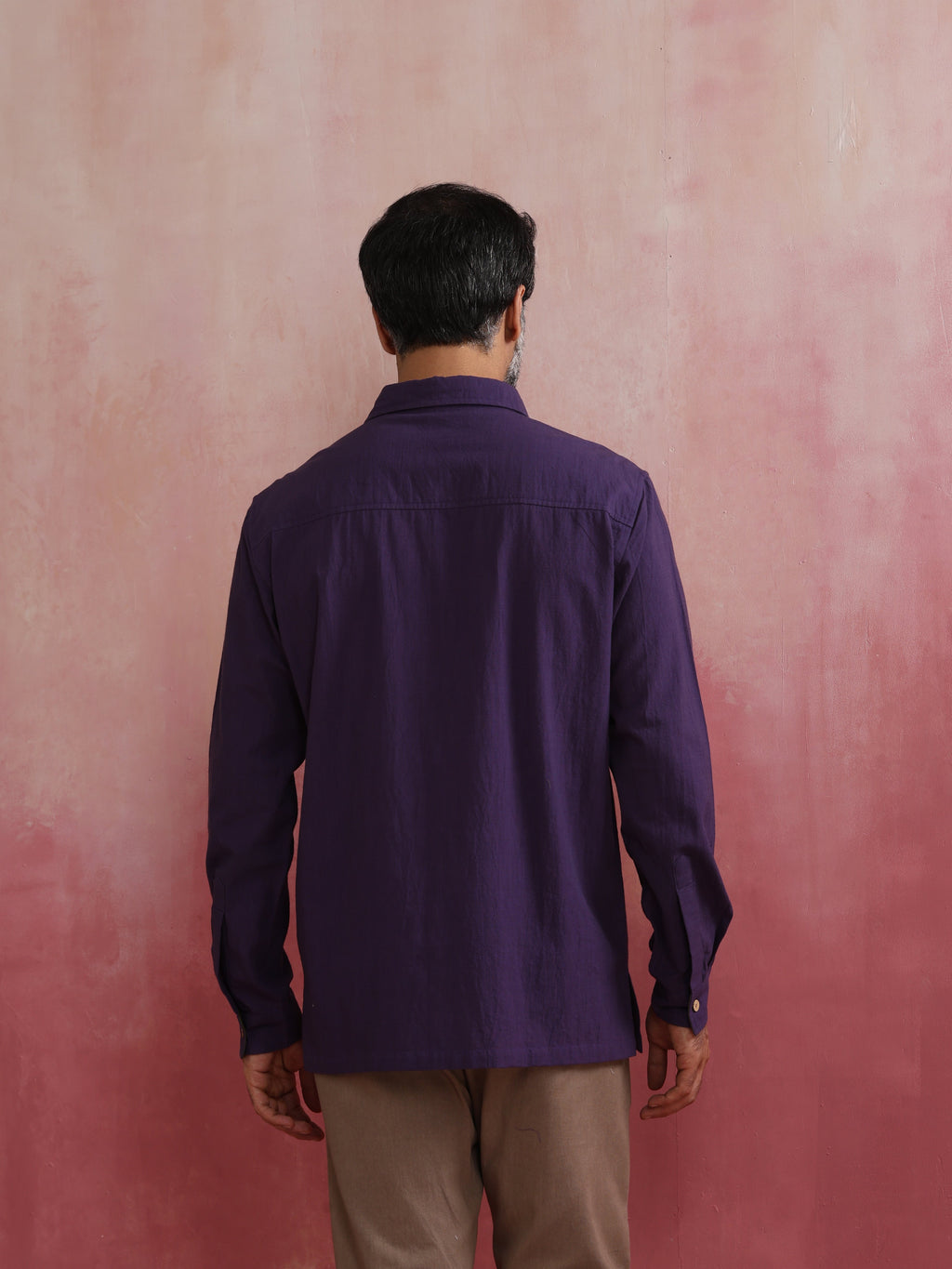 trueBrowns Men's Purple Cotton Shirt | Grocsy