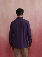 trueBrowns Men's Purple Cotton Shirt | Grocsy