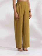 trueBrowns Green Cotton Print Top & Flared Pants Co-ord Set | Grocsy