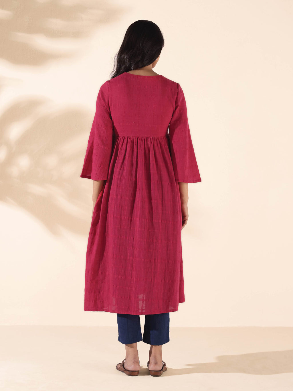 trueBrowns Carrot Cotton Dobby Flared Kurta Pant Set | Grocsy