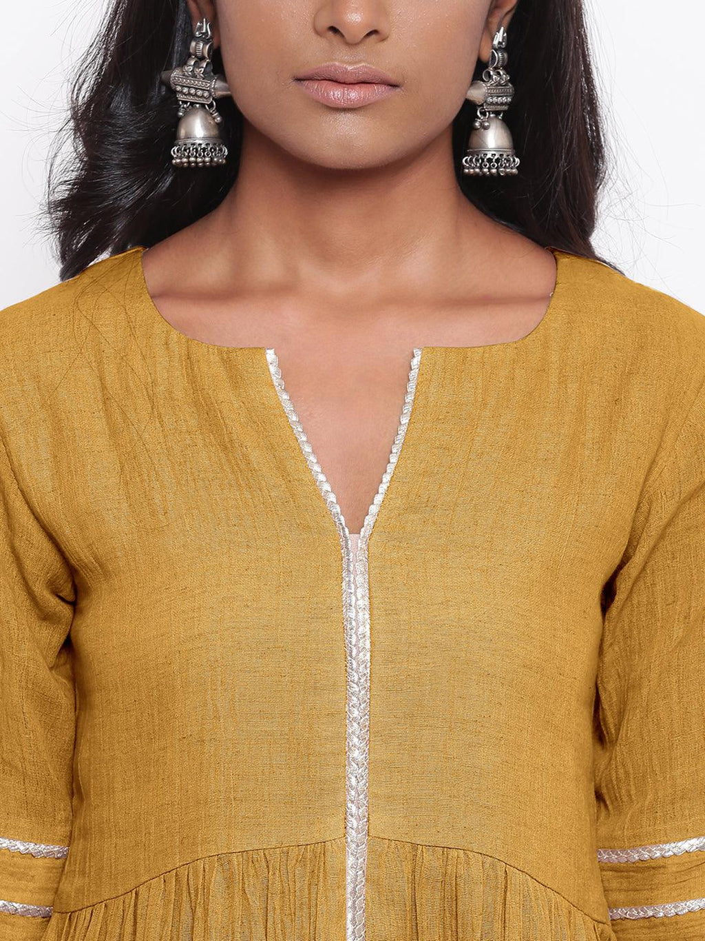 trueBrowns Pure Cotton Gota Slit Kurta Set | Relove | Grocsy