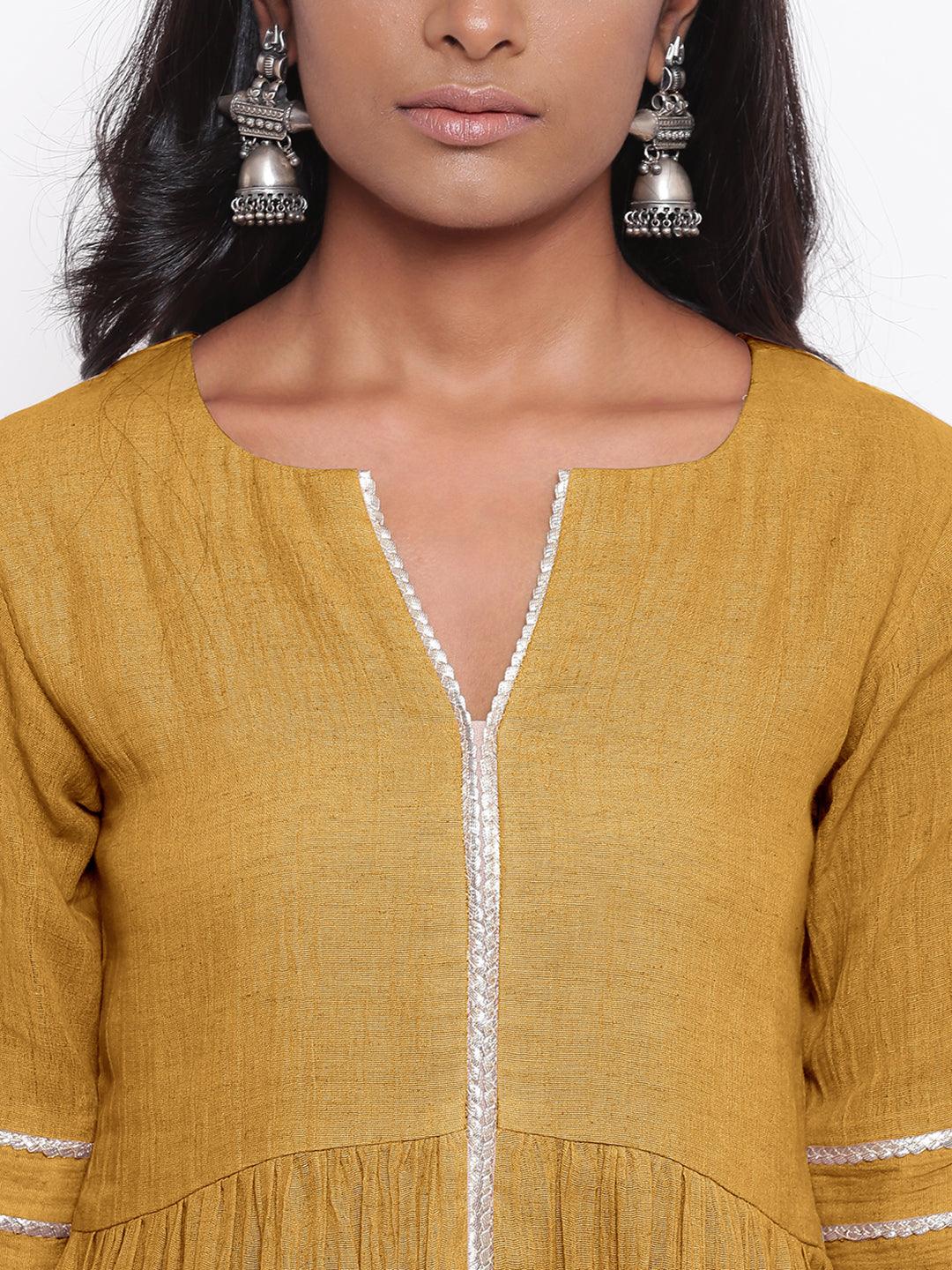 trueBrowns Pure Cotton Gota Slit Kurta Set | Relove | Grocsy