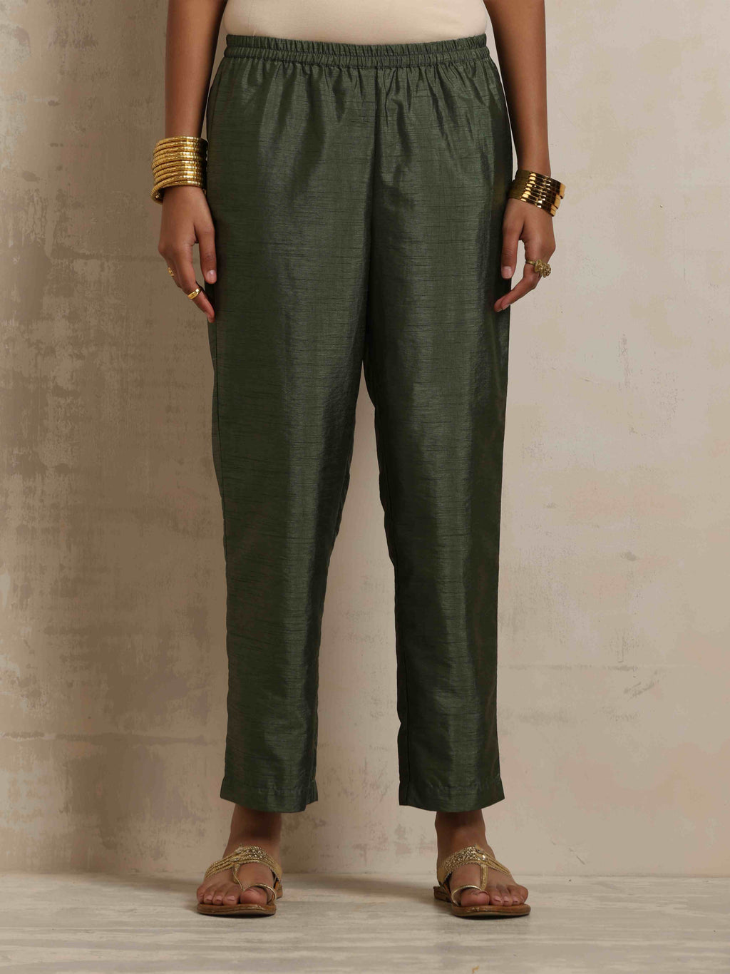 trueBrowns Green Tissue Kurta Set | Grocsy
