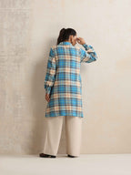 trueBrowns Beige Check Winter Top | Grocsy