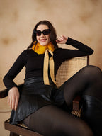 InWeave Women's Yellow Fur Neckpiece | Grocsy