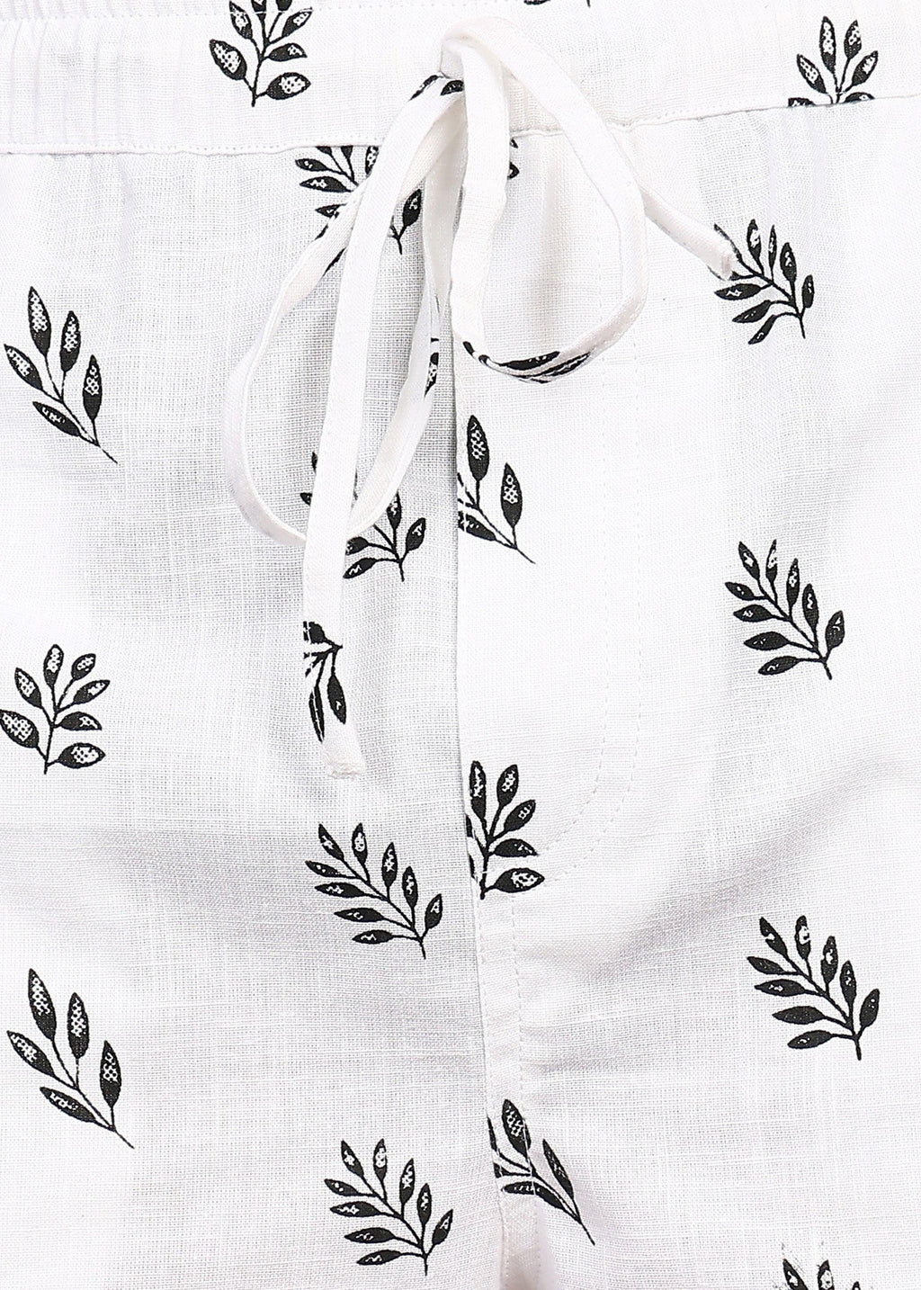 Fabmade Leaf Whisper Linen Shorts | Grocsy