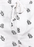 Fabmade Leaf Whisper Linen Shorts | Grocsy