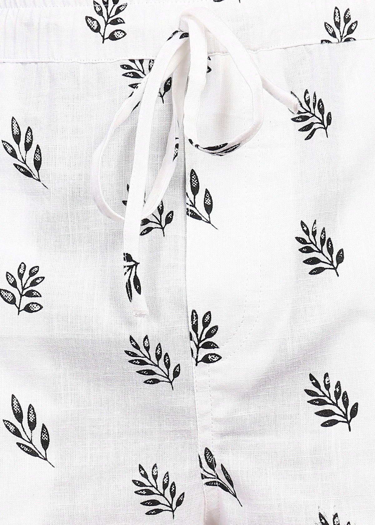 Fabmade Leaf Whisper Linen Shorts | Grocsy