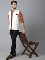 Even Apparels Men's White Pure Wool Nehru Jacket | Grocsy