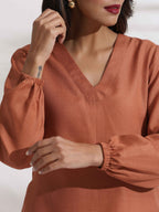 trueBrowns Rust Slub Co-ord Set | Grocsy