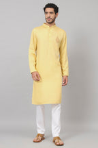 Paisley Embroidered Cotton Kurta by Hilo Design | Grocsy