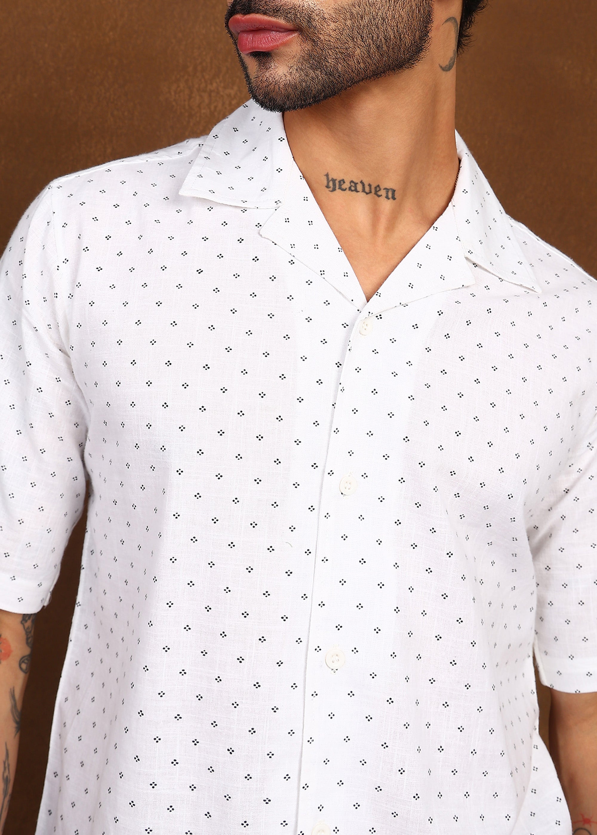 Fabmade Micro Print Short Sleeve Shirt | Grocsy