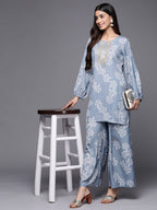 Ahalyaa Women Embroidered Floral Printed Co-ords | Grocsy