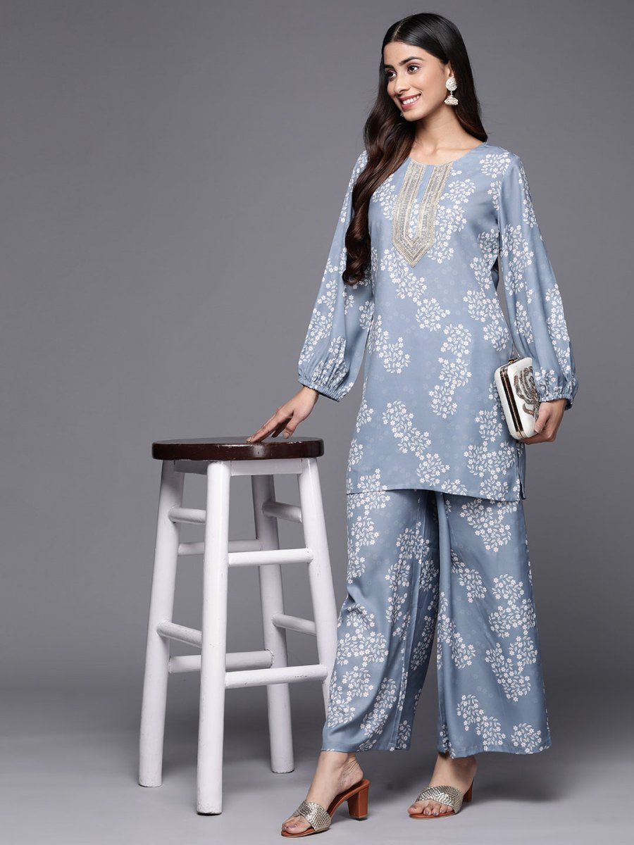Ahalyaa Women Embroidered Floral Printed Co-ords | Grocsy