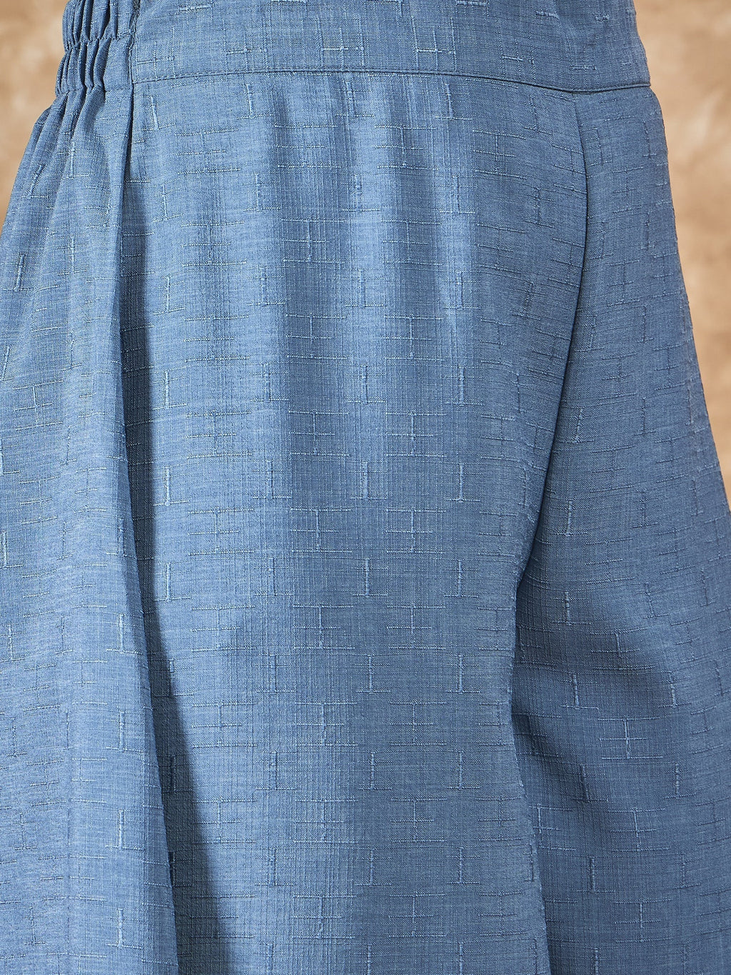 InWeave Mint Blue Side Asymmetric Kurta Set | Grocsy