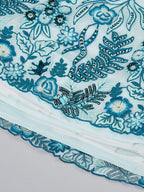 House of Panchhi Turquoise Blue Net Sequins, Mirror And Thread Embroidery Lehenga Choli & Dupatta | Grocsy