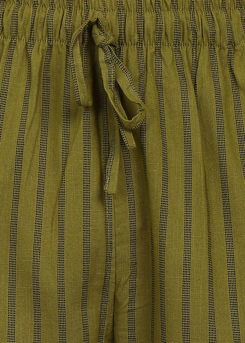 Fabmade Olive Stripe Linen Trouser | Grocsy