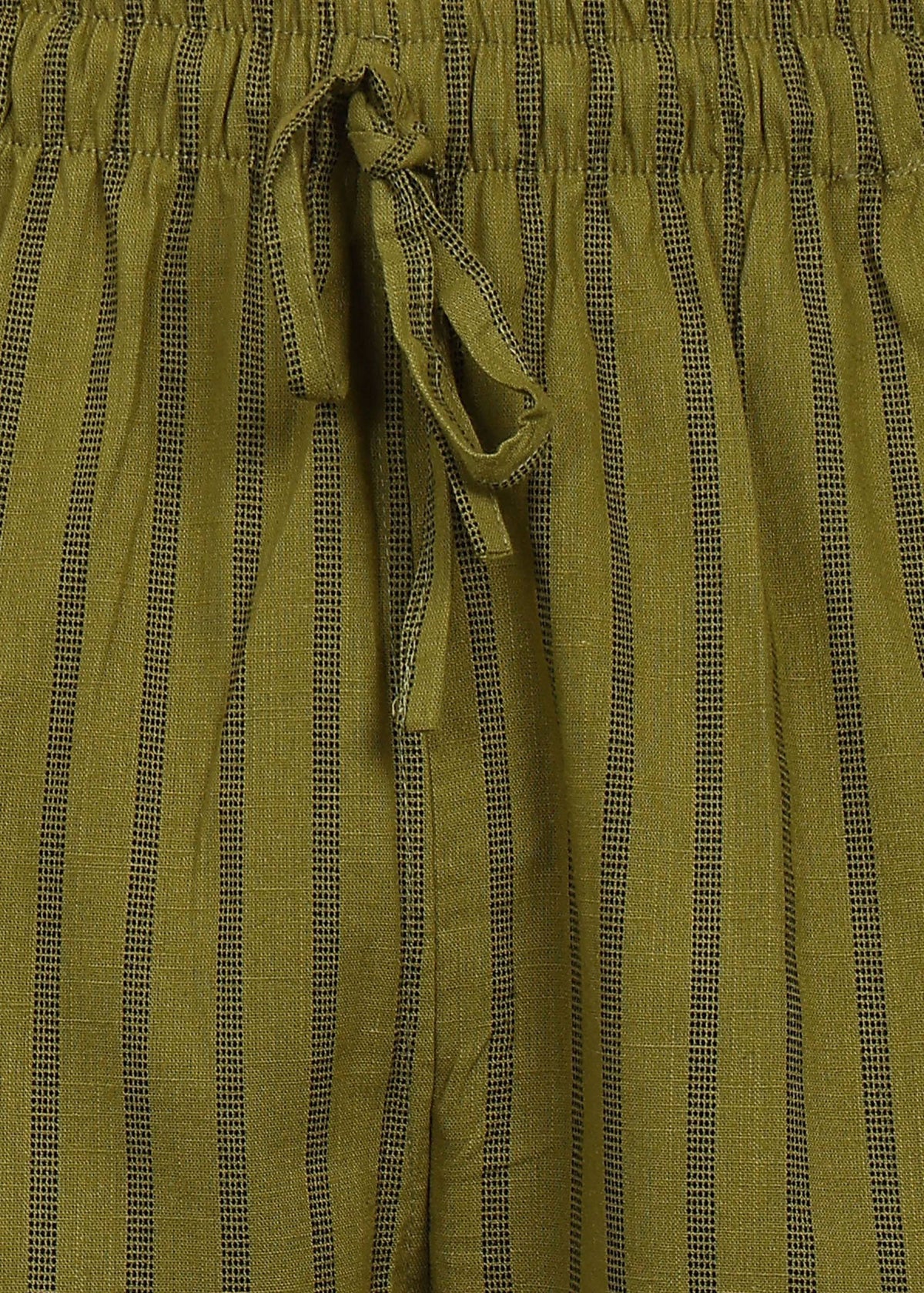 Fabmade Olive Stripe Linen Trouser | Grocsy