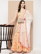 Ahalyaa Women Printed Regular Gotta Patti Kurti with Sharara & With Dupatta | Grocsy