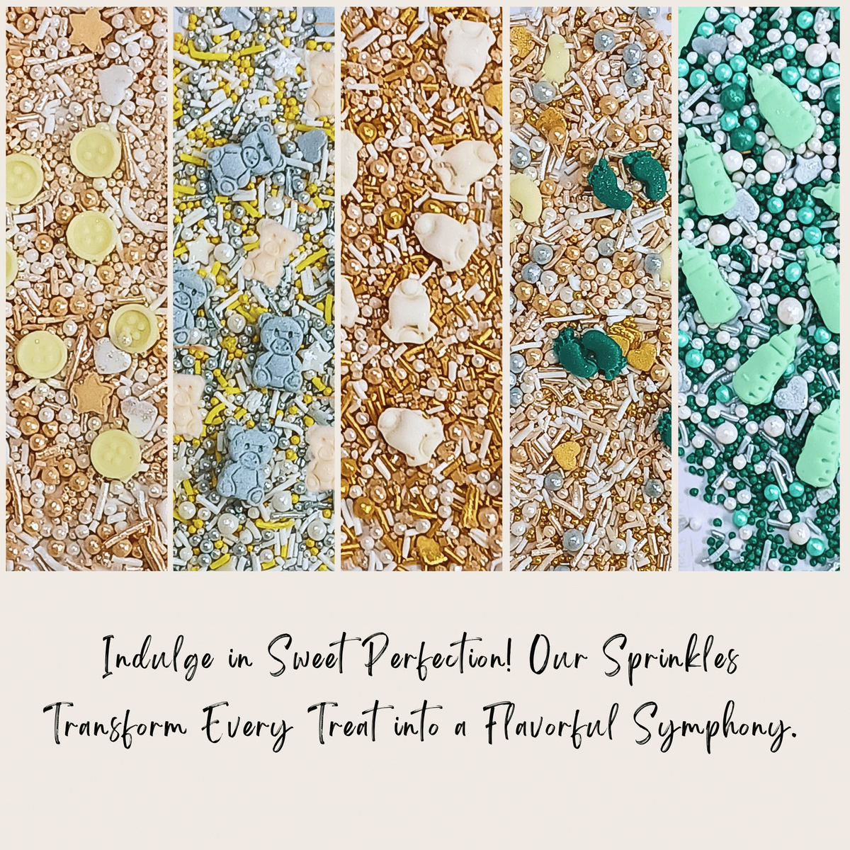 Confect Baby Shower Sprinkles | Birthday Sprinkles Pack of 5 (BABY SHOWER -06	) | Grocsy