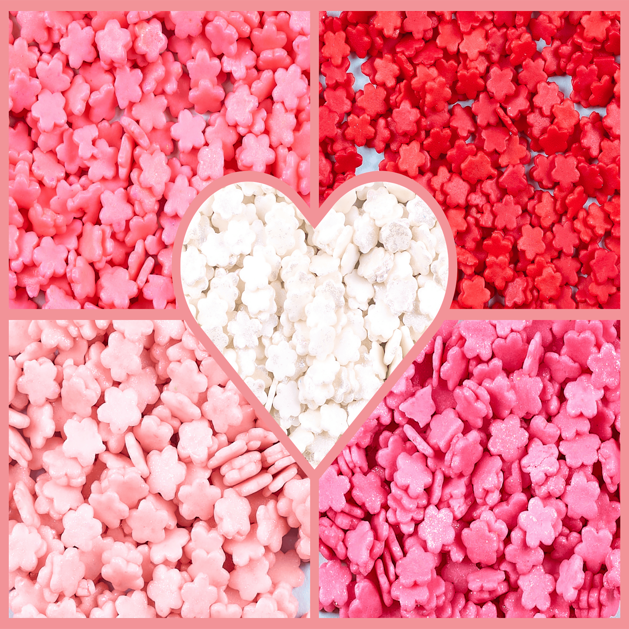Confect Valentine Sprinkles | 06 Edible Decoration for Baking & Dessert | Grocsy