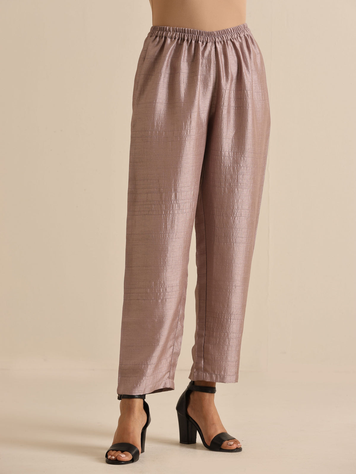 trueBrowns Grey Silk Texture Relaxed Co-Ord Set | Grocsy