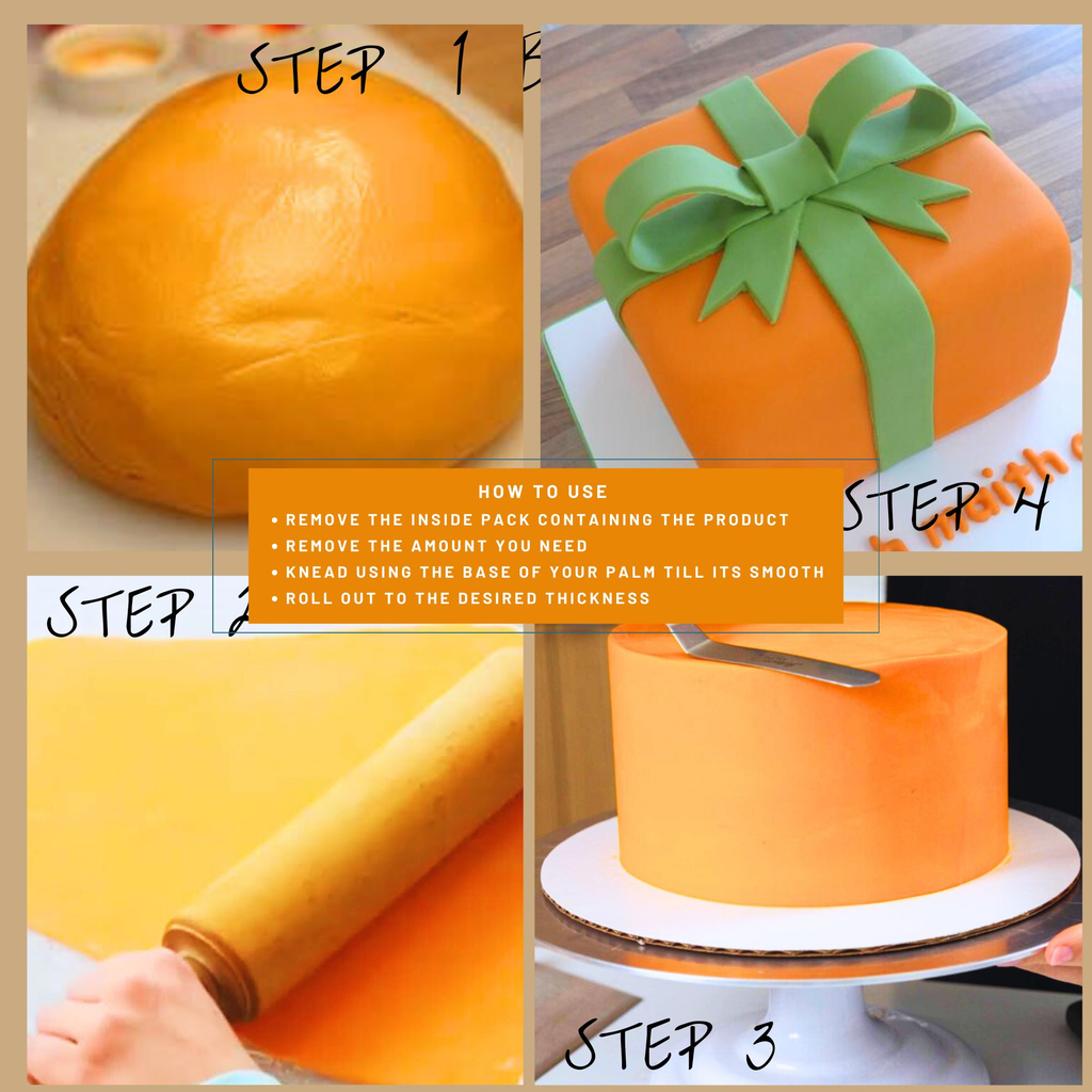 Confect Citrus Orange Fondant | Edible Sugarpaste | Grocsy