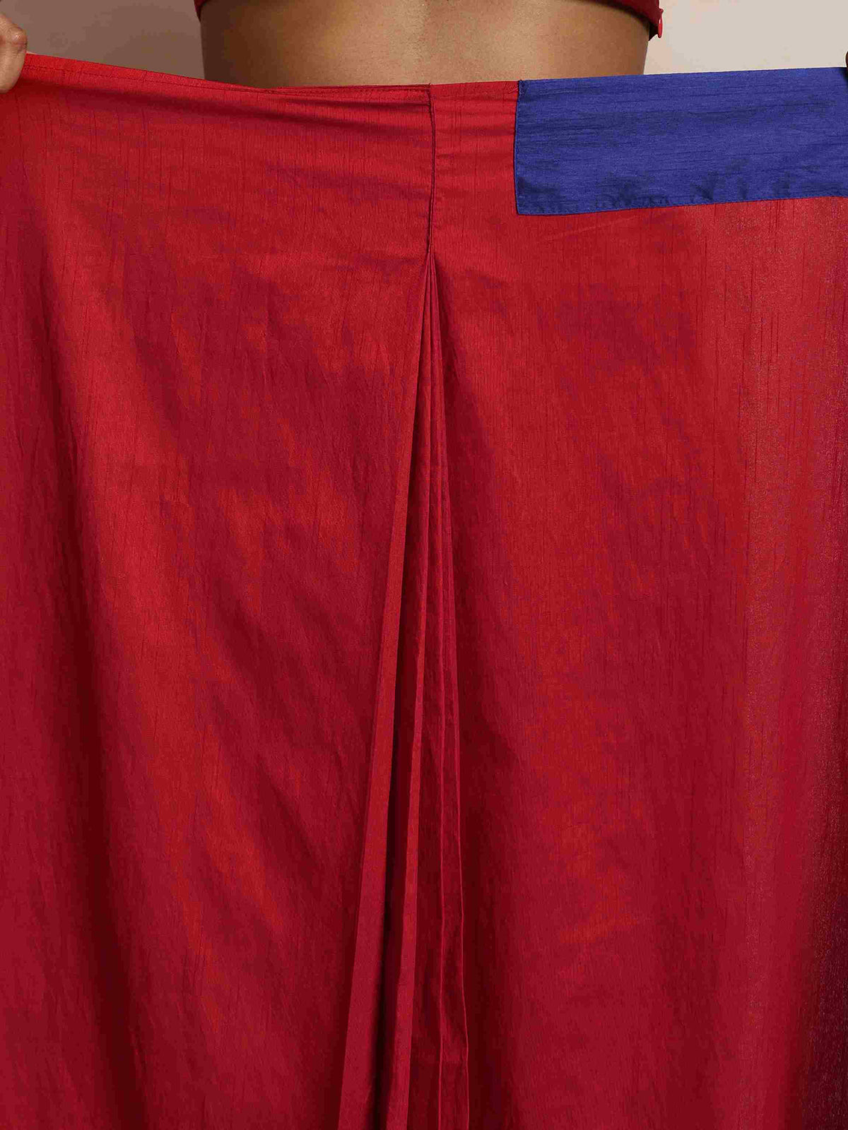 trueBrowns Red Silk Ready To Wear Saree | Grocsy