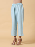trueBrowns Cotton Linen Light Blue Sleeveless Co-Ord Set | Grocsy