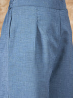 InWeave Mint Blue V Neck Aline Kurta Set | Grocsy
